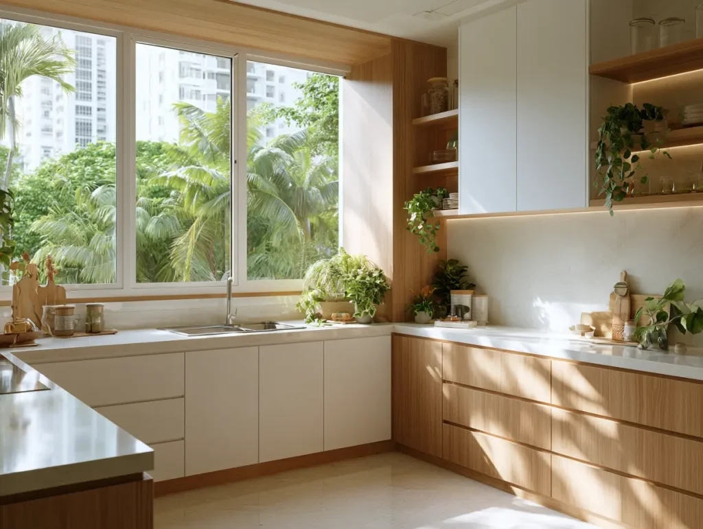 Malaysian homeowner reviewing renovation quotation documents at a desk with contractor